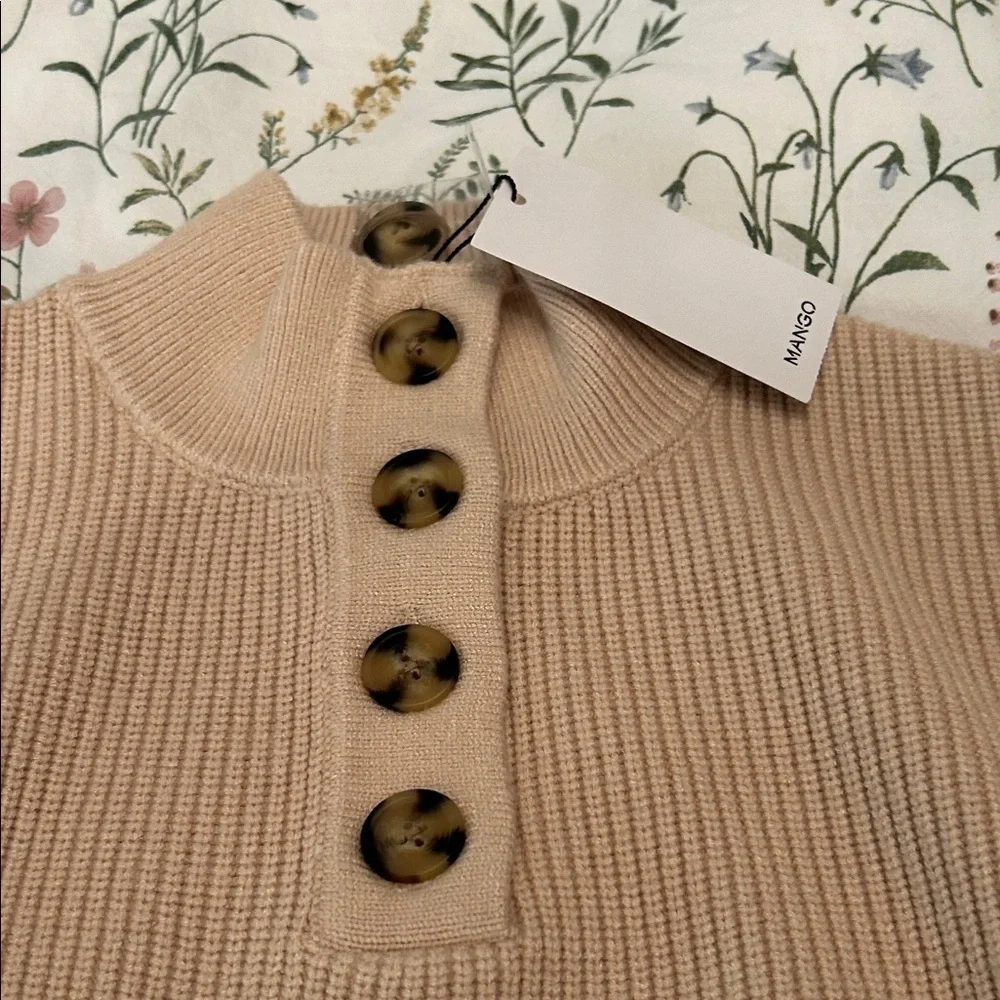Mango Beige Ribbed Sweater - Picture 2 of 7